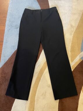 Talbots Black Southampton Hook-Front Straight Pants
